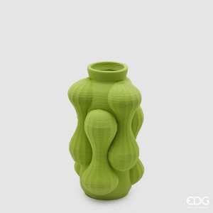 Laimo spalvos 3D porcelianinė vaza „Sinuous"