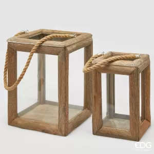 Įstiklintas medinis žibintas (mažesnis)