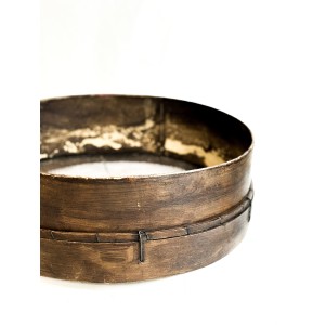 Apvalus antikvarinis lenktos medienos grūdų sietas
